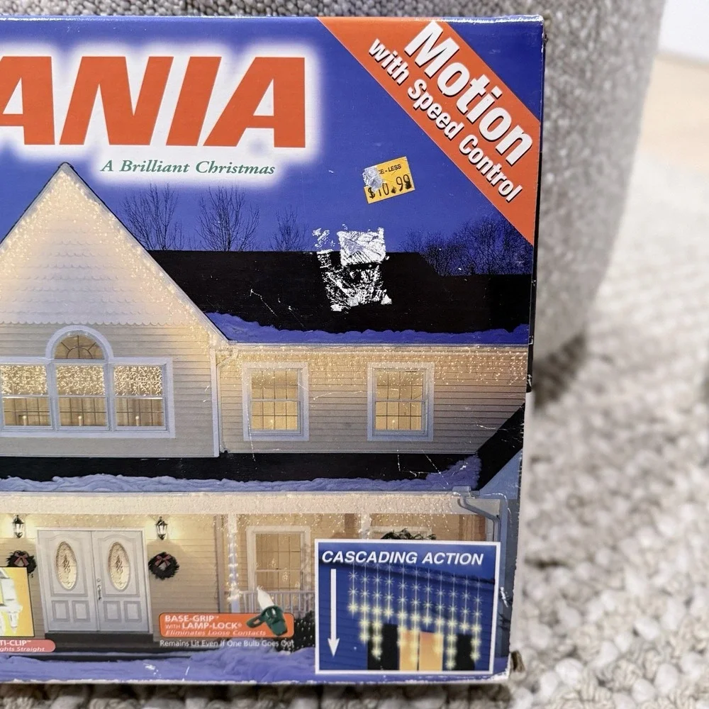 Sylvania 150 Cascading Icicle Lights Add A Set White Clear Multi Speed Control